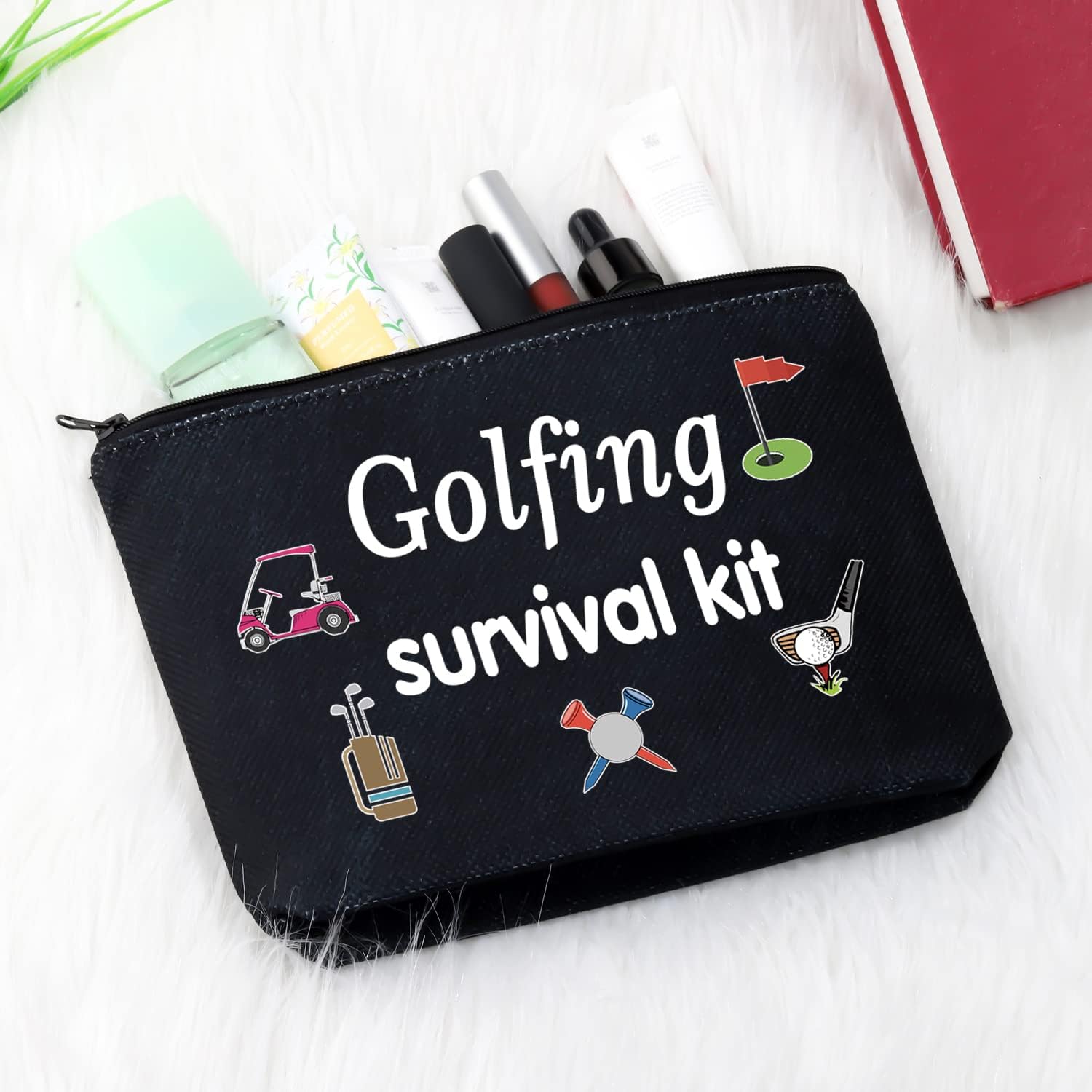 Thumbnail 4 de Golfing Survival Kit Makeup Bag – Canvas golf-themed pouch for women (Survival Golfing Black EU)