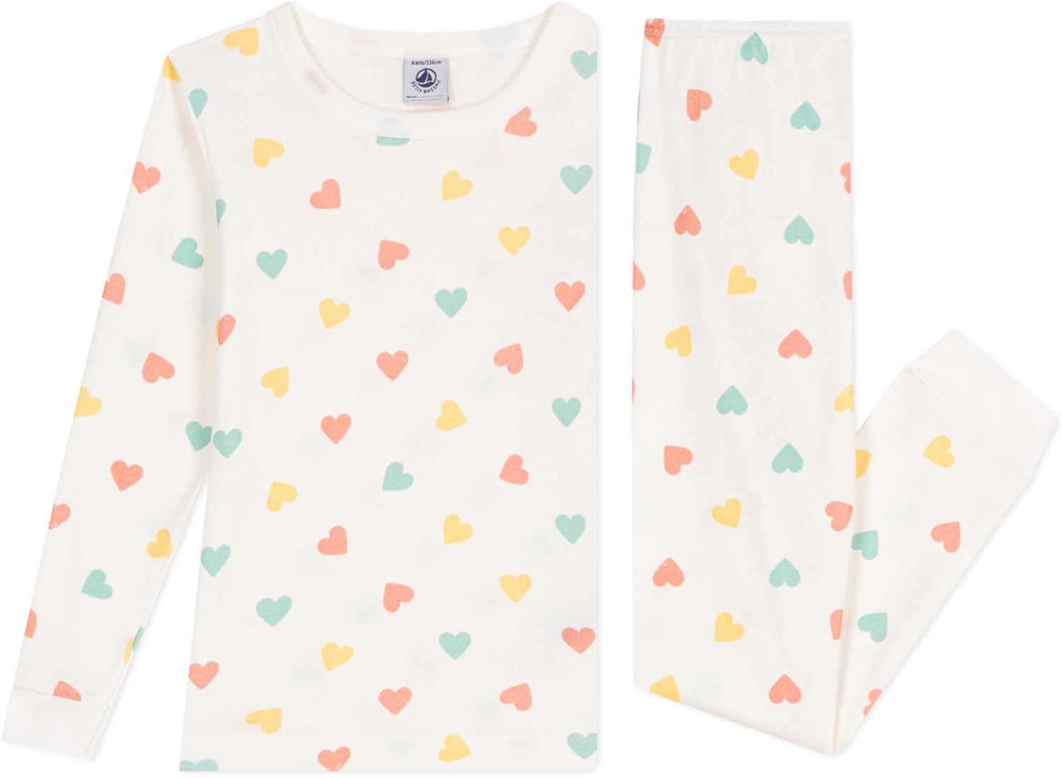 Thumbnail 2 de Petit Bateau pyjama fille très ajusté en coton imprimé cœurs (lot de 1)