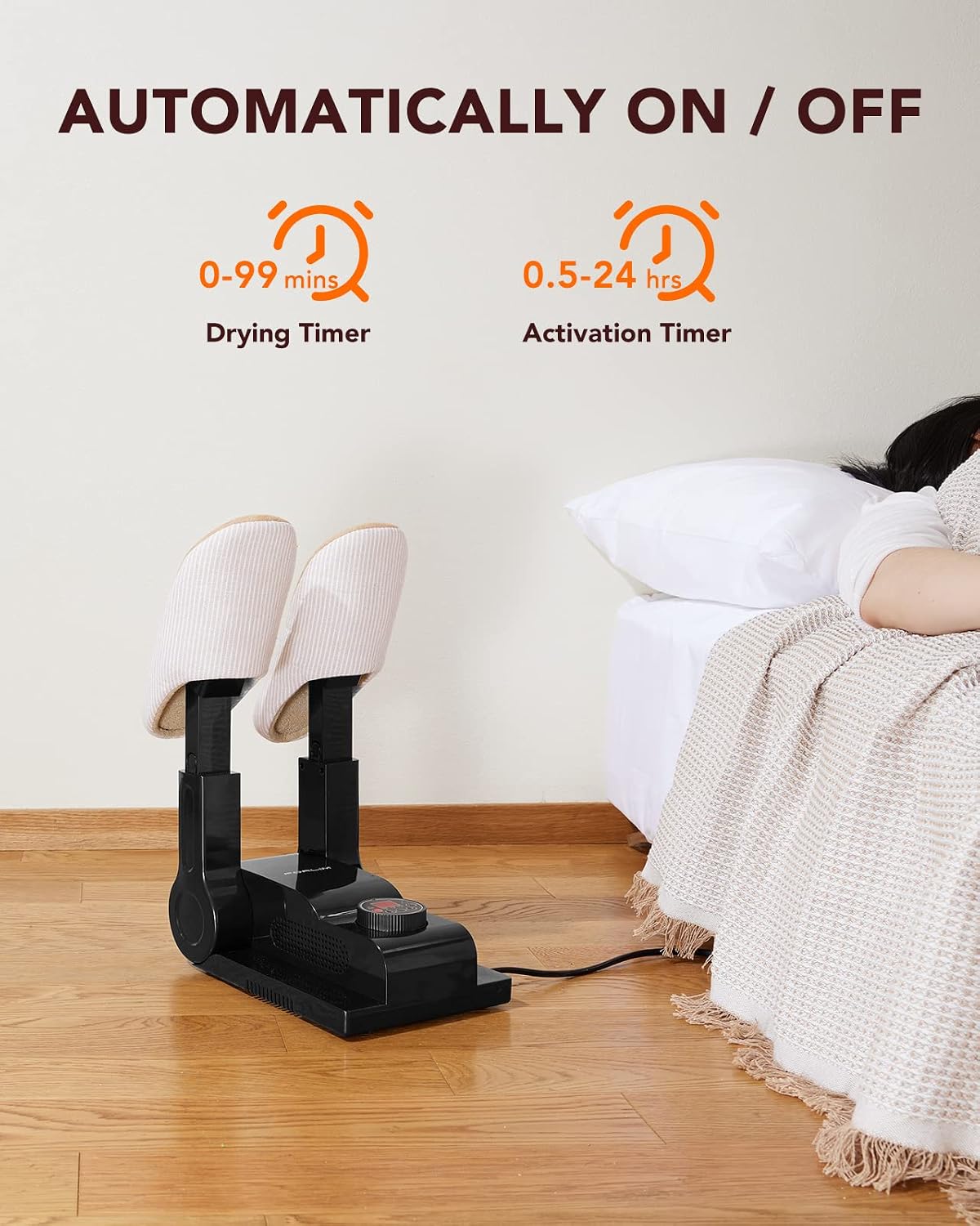 Detalle de FORLIM Shoe & Boot Dryer for Work Boots, 3 Temp Modes, 24H Delay, Black