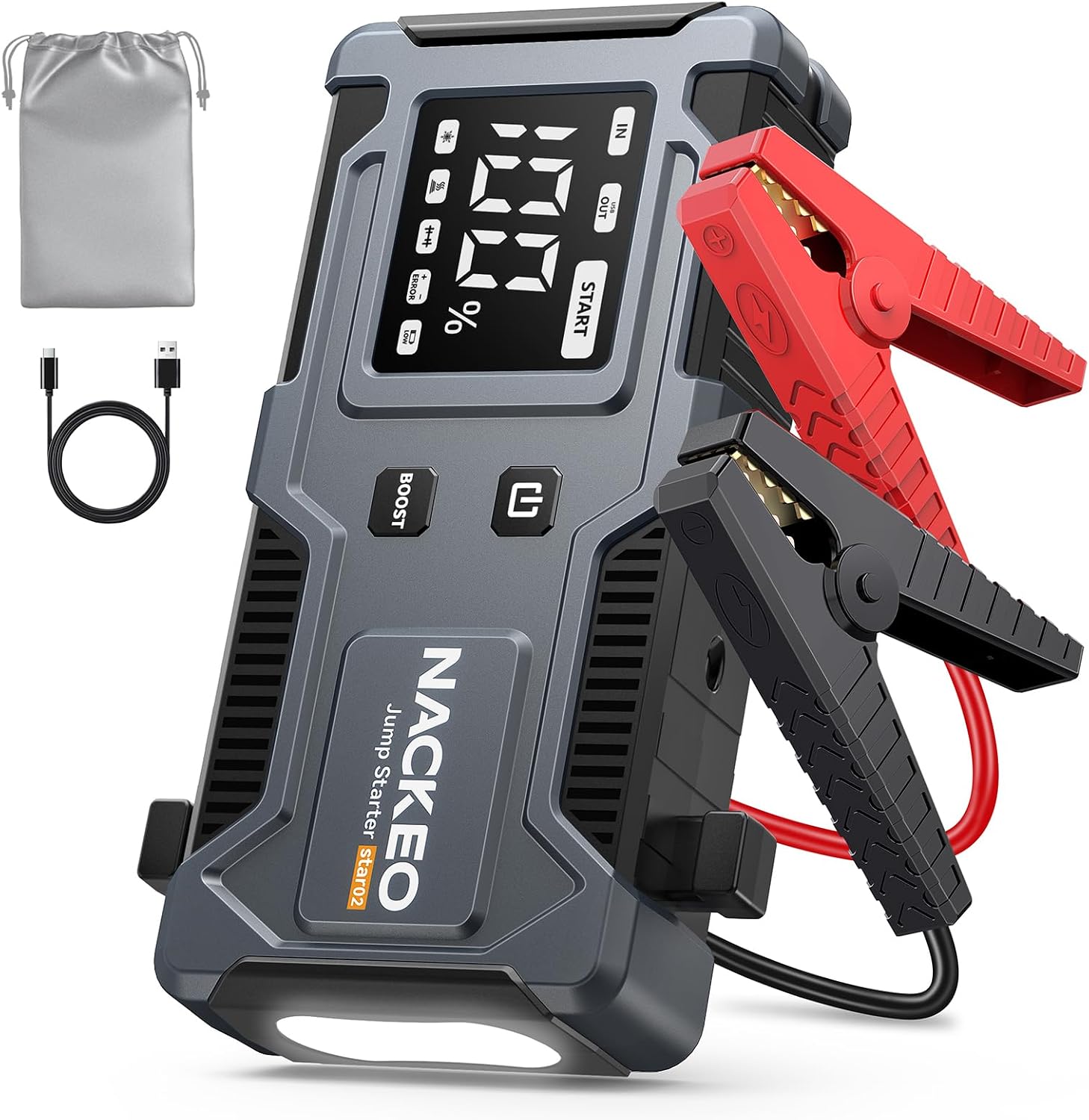 Detalle de NACKEO Car Battery Jump Starter 20000mAh