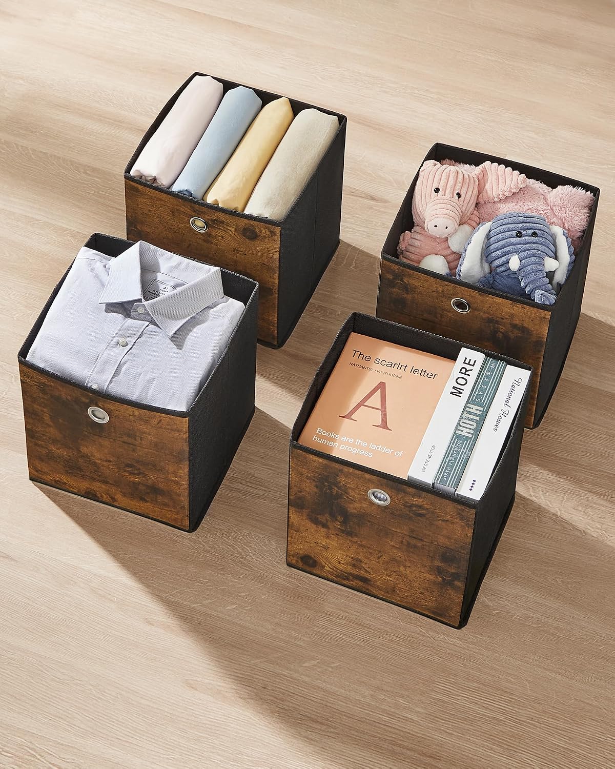 Thumbnail 6 de SONGMICS RFB133B01 opbergdozen, set van 6, 33 x 33 x 33 cm