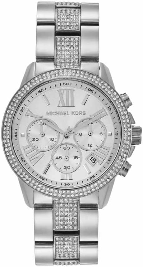 Detalle de Michael Kors Brynn Damen-Uhr – Quarz-Chronograph, Edelstahlarmband, 40 mm
