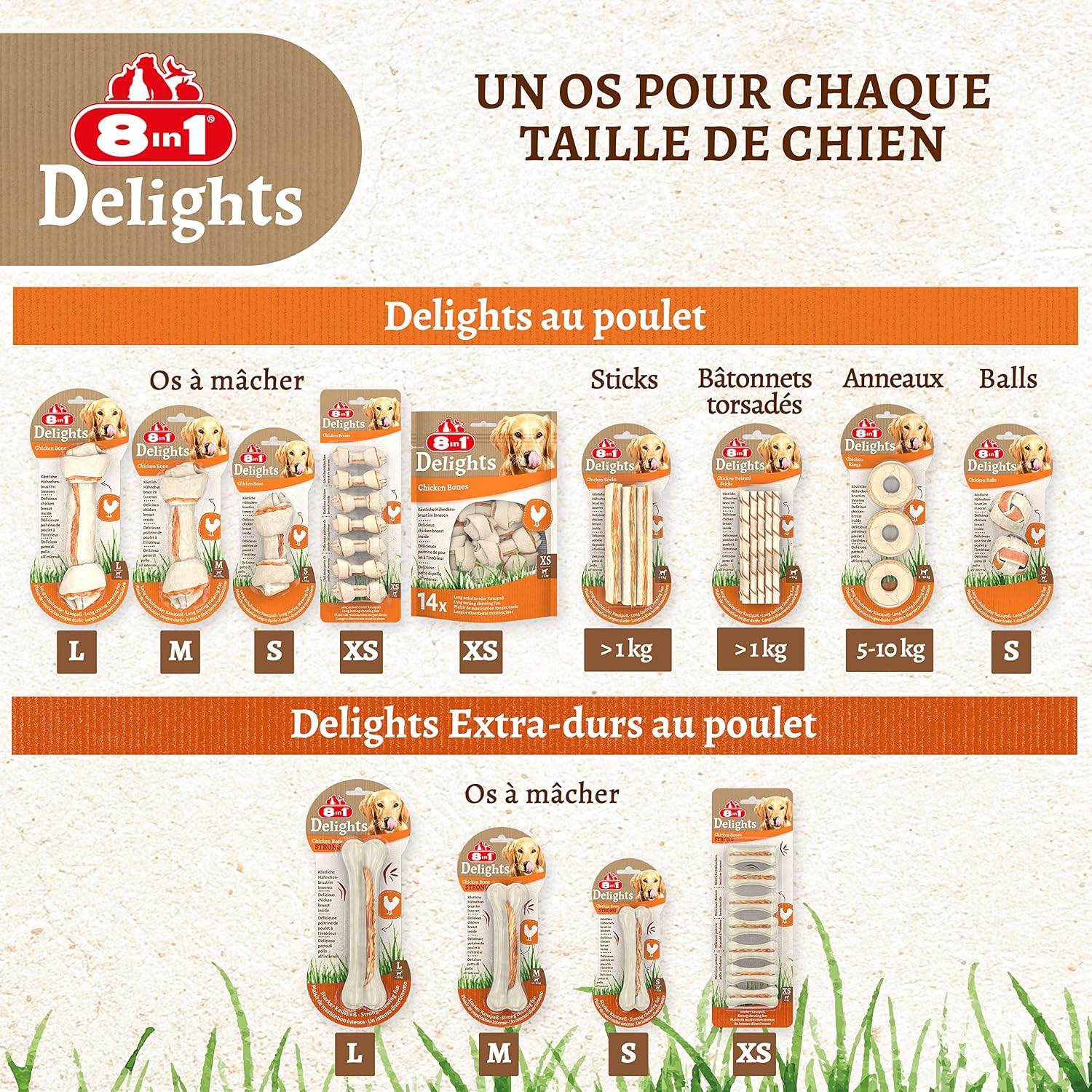 Detalle de 8in1 Delights Twisted Sticks - Sticks torsadés à Mâcher garnis de poulet pour Chien (35 pièces)