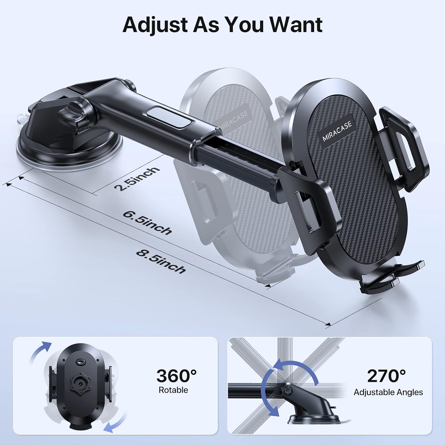 Detalle 2 de Miracase Car Phone Holder Mount 360° car phone stand