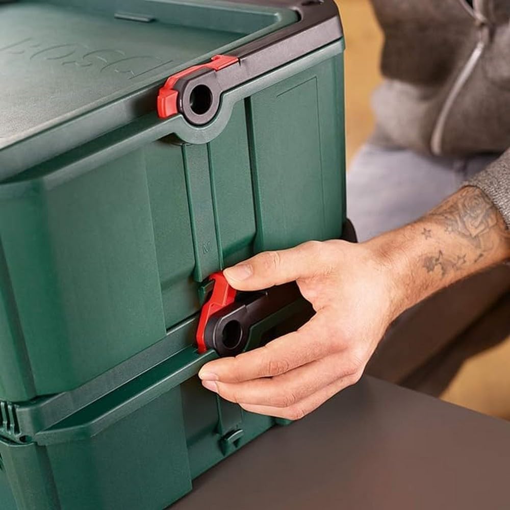 Detalle de Bosch 1600A01SR4 SystemBox M – walizka narzędziowa, 8 przegródek, 10 l