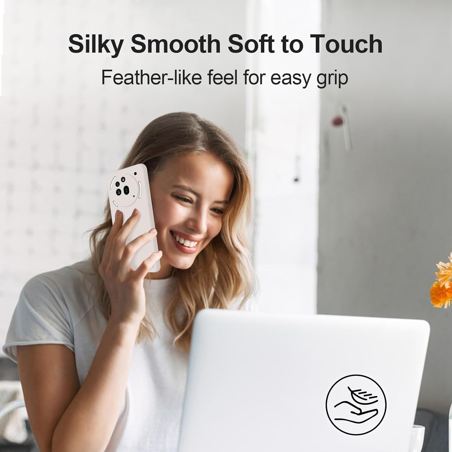 Thumbnail 5 de GiiYoon Case for Nothing Phone 3a Pro – Silky Silicone, Full-Body Protection in Off White