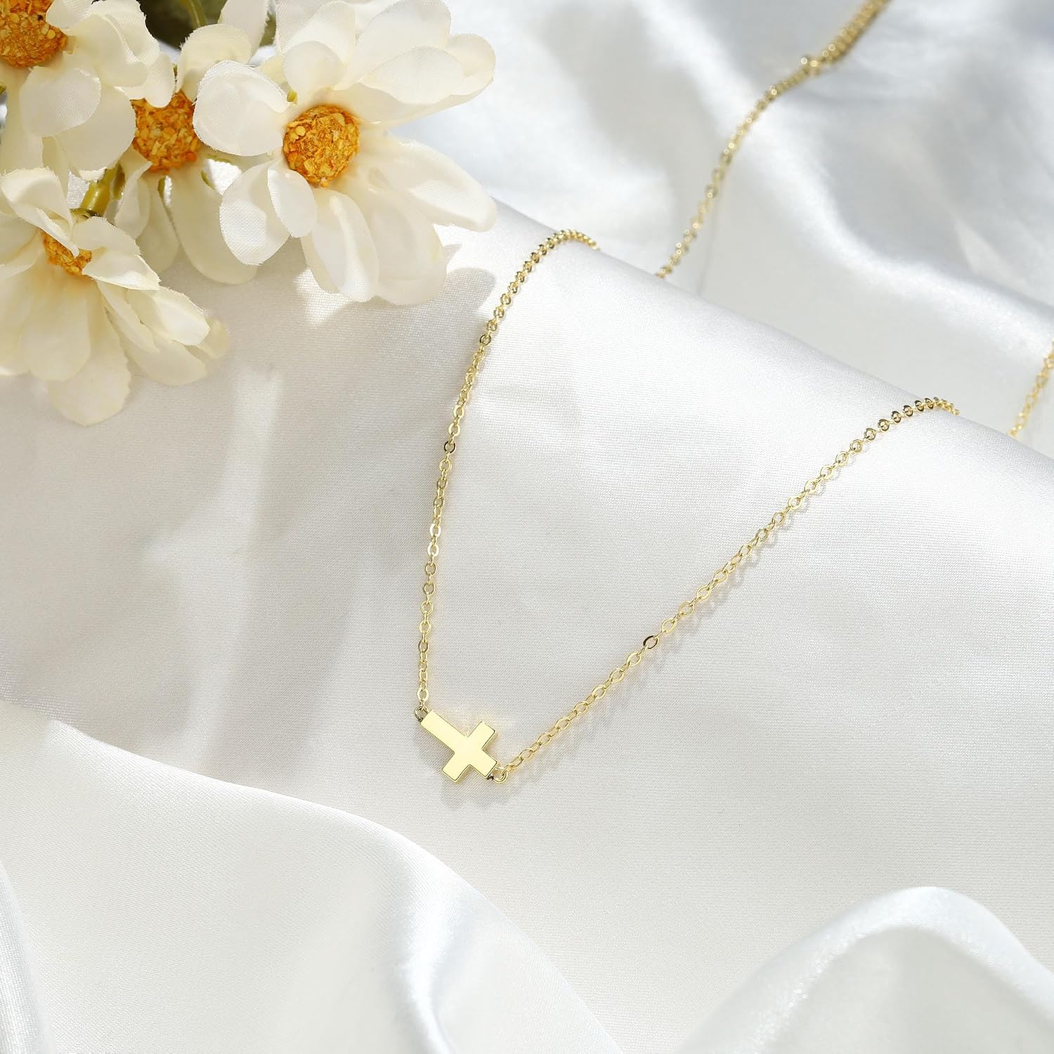 Thumbnail 5 de TINGN Collana a croce in oro da donna – 14 carati placcato oro, design minimalista