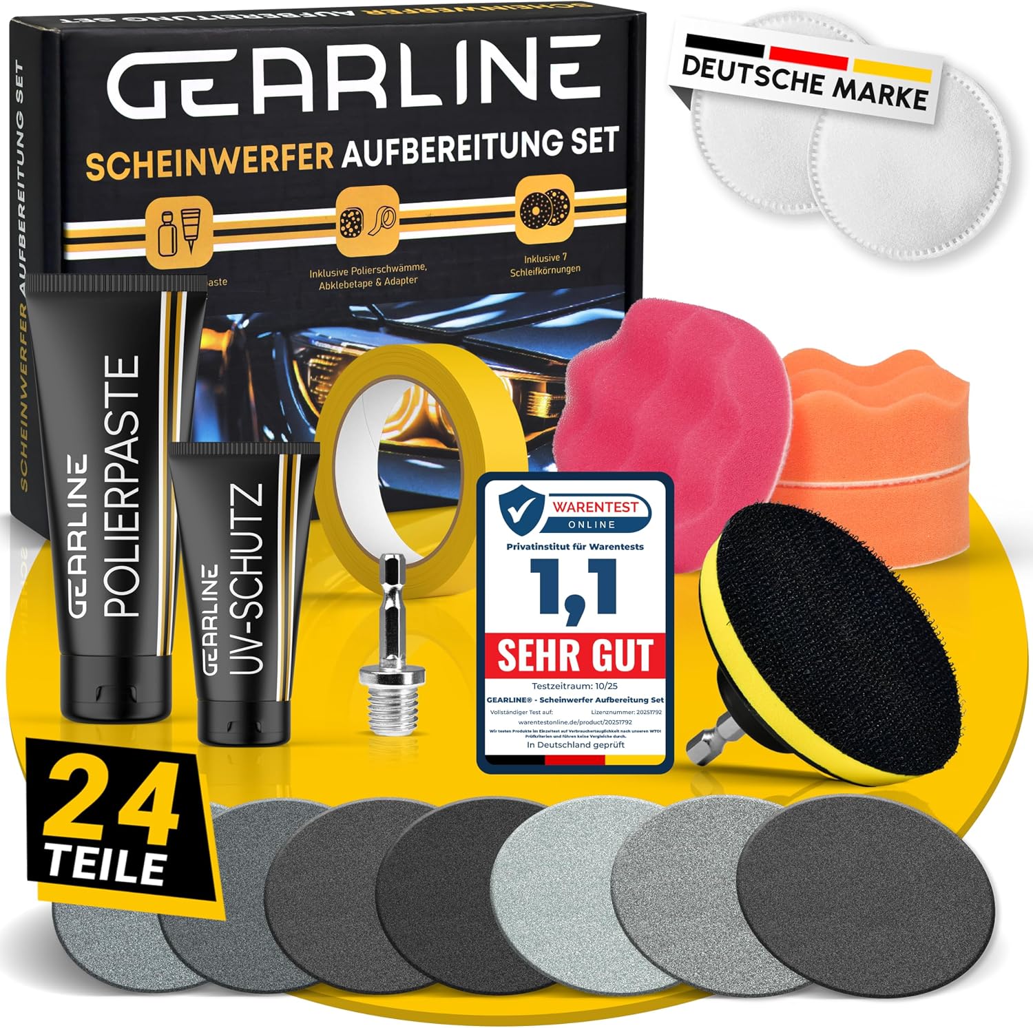 Detalle de GEARLINE Scheinwerfer Aufbereitung Set 24 Teile