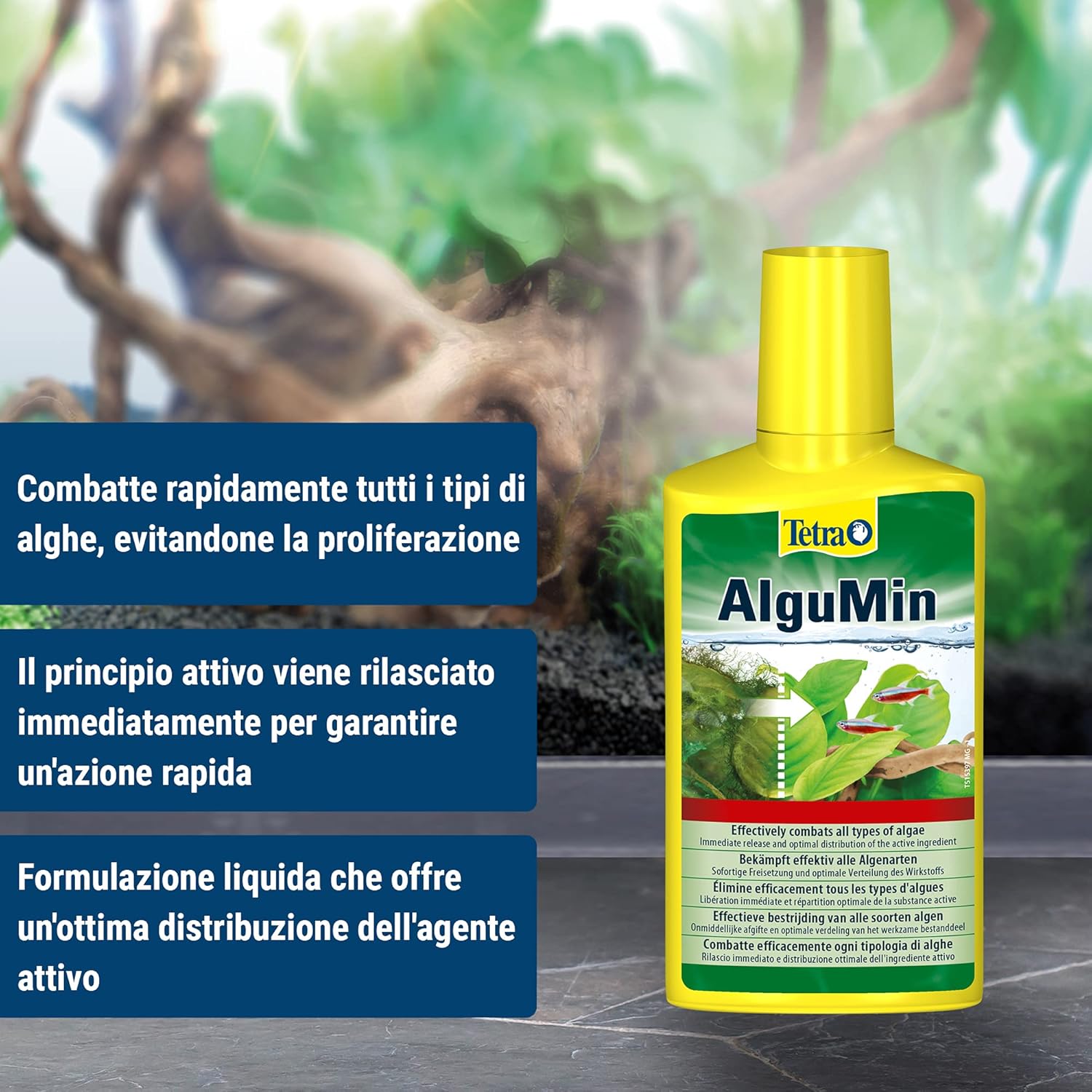 Detalle 2 de Verdetto finale: Tetra AlguMin 250 ml, controllo rapido delle alghe per acquari d'acqua dolce