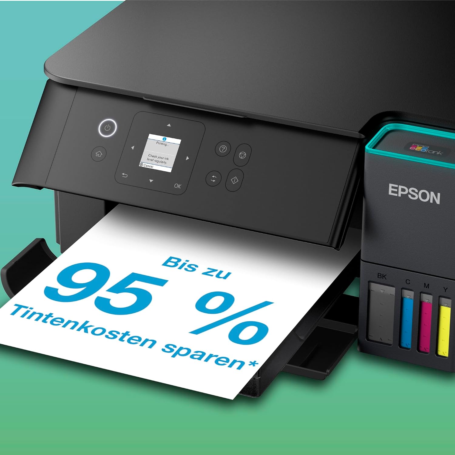 Detalle de Epson EcoTank ET-2955 Tintentankdrucker – WLAN, Duplex, A4, inklusive Tinte für bis zu 3 Jahre