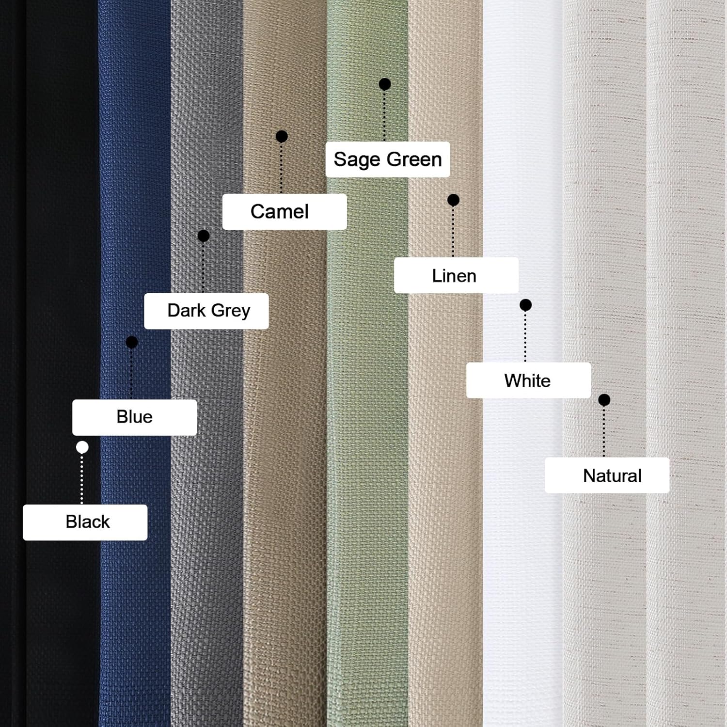 Thumbnail 6 de OWENIE Bob Linen Curtains 72 Inch Length, 2 Panels – Light Filtering Textured Linen-Look Drapes