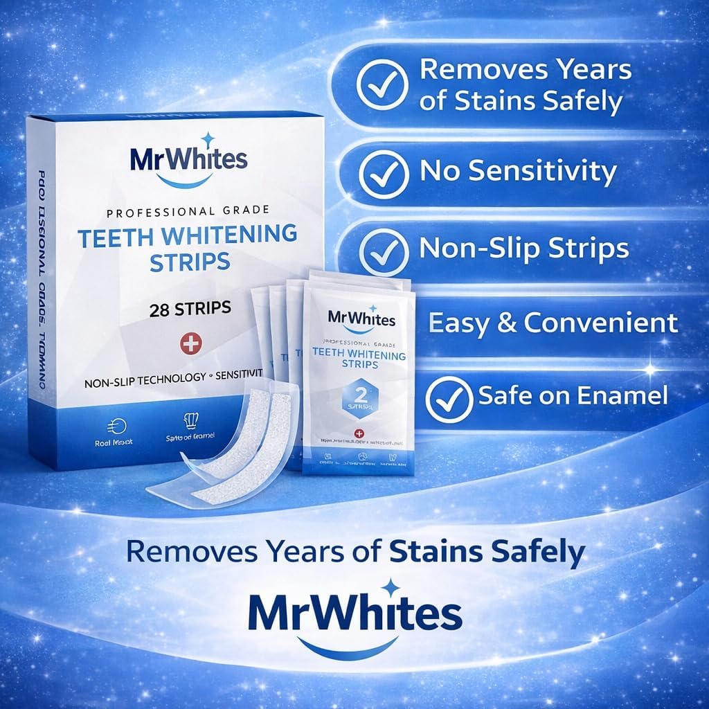 Thumbnail 1 de Professional Teeth Whitening Strips 21 Treatments by MrWhites: For Sensitive Teeth, 42 Strips + Mouth Opener