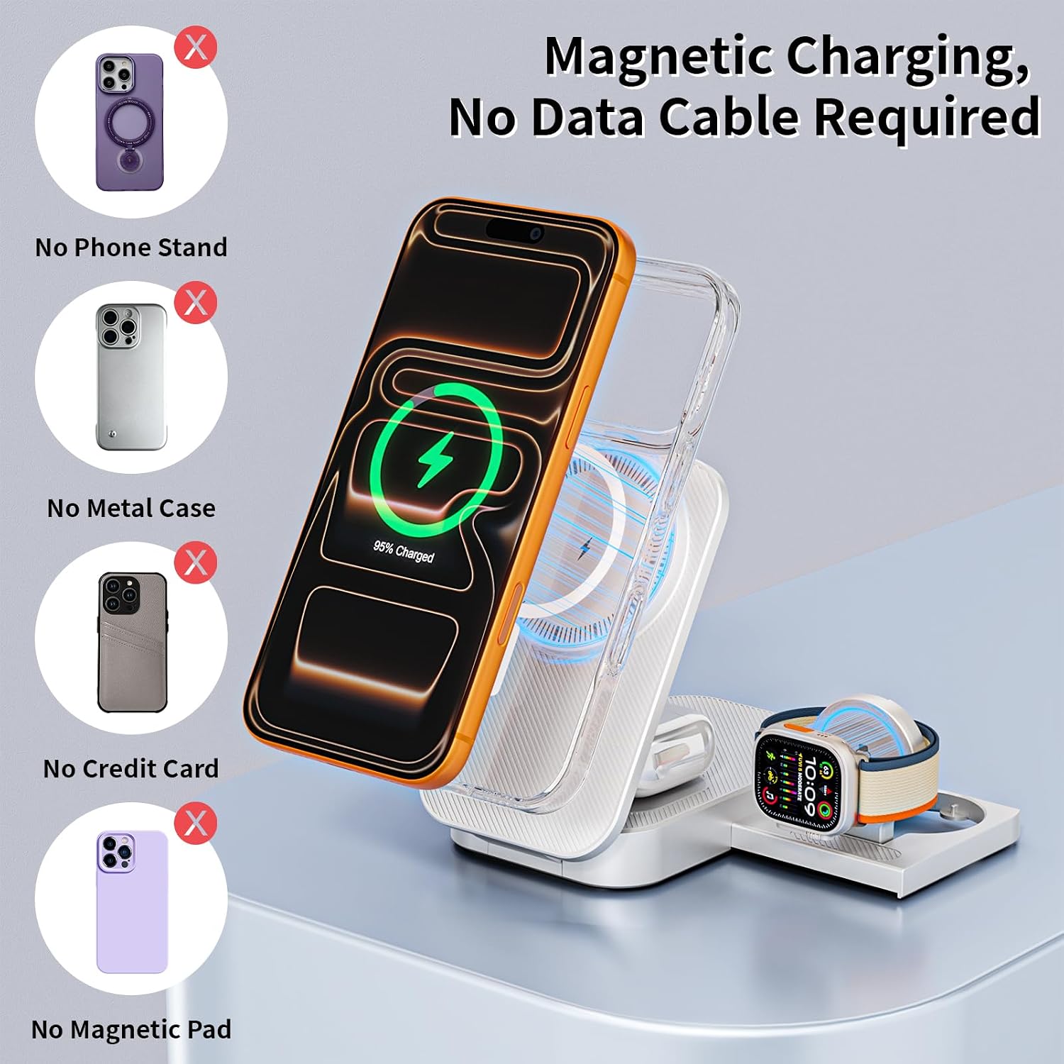Detalle de 3-in-1 Magnetic Charging Station, 25W