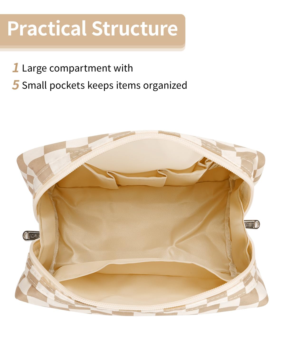 Detalle de Narwey Makeup Bag 8.5 x 5.9 x 3.9 in