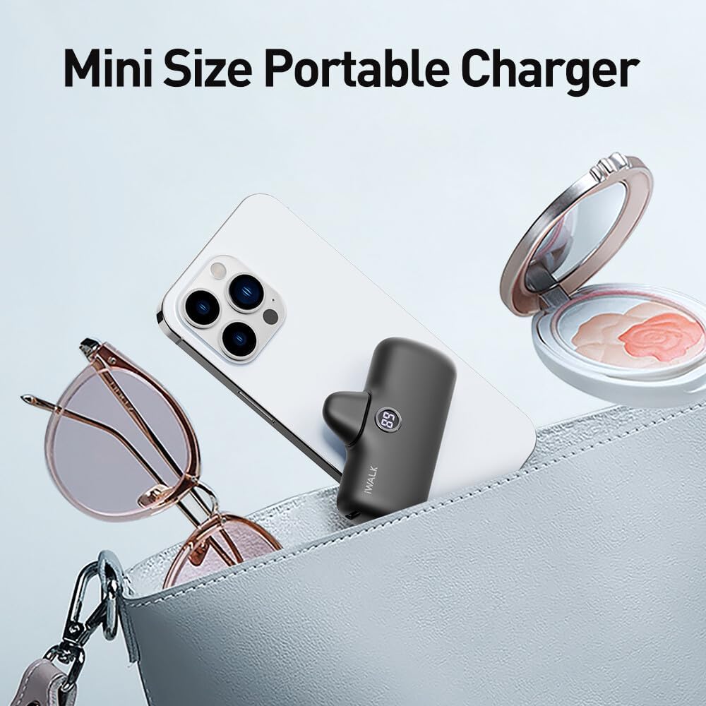 Detalle 2 de iWALK USB-C Portable Charger 4800mAh 20W Power Bank – Compact fast charger with LED display