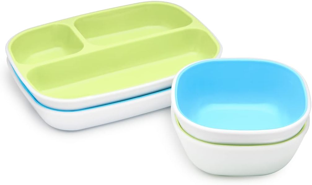 Thumbnail 2 de Munchkin 4 Pack Piatti e Ciotole Bambino | Pasto Blu – Svezzamento Pratico senza BPA