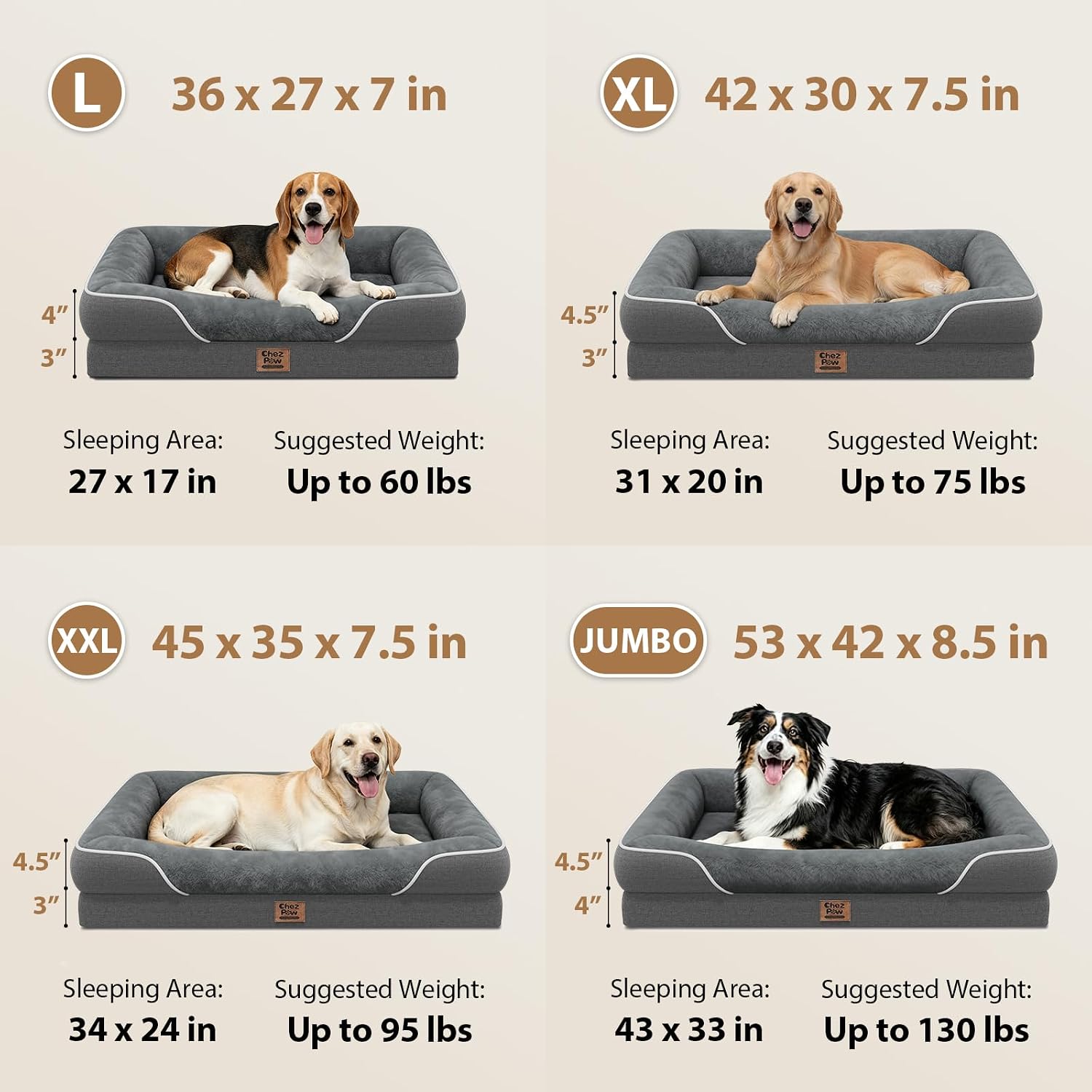 Detalle 2 de Chez Paw Orthopedic Dog Bed, 36 x 27 Inch