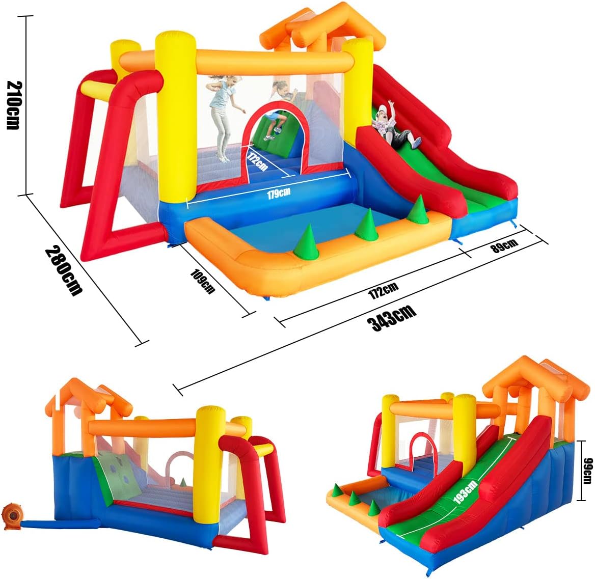 Thumbnail 5 de Ballsea Hüpfburg mit Gebläse – Indoor-Hüpfburg für Kinder (343 x 280 x 203 cm)