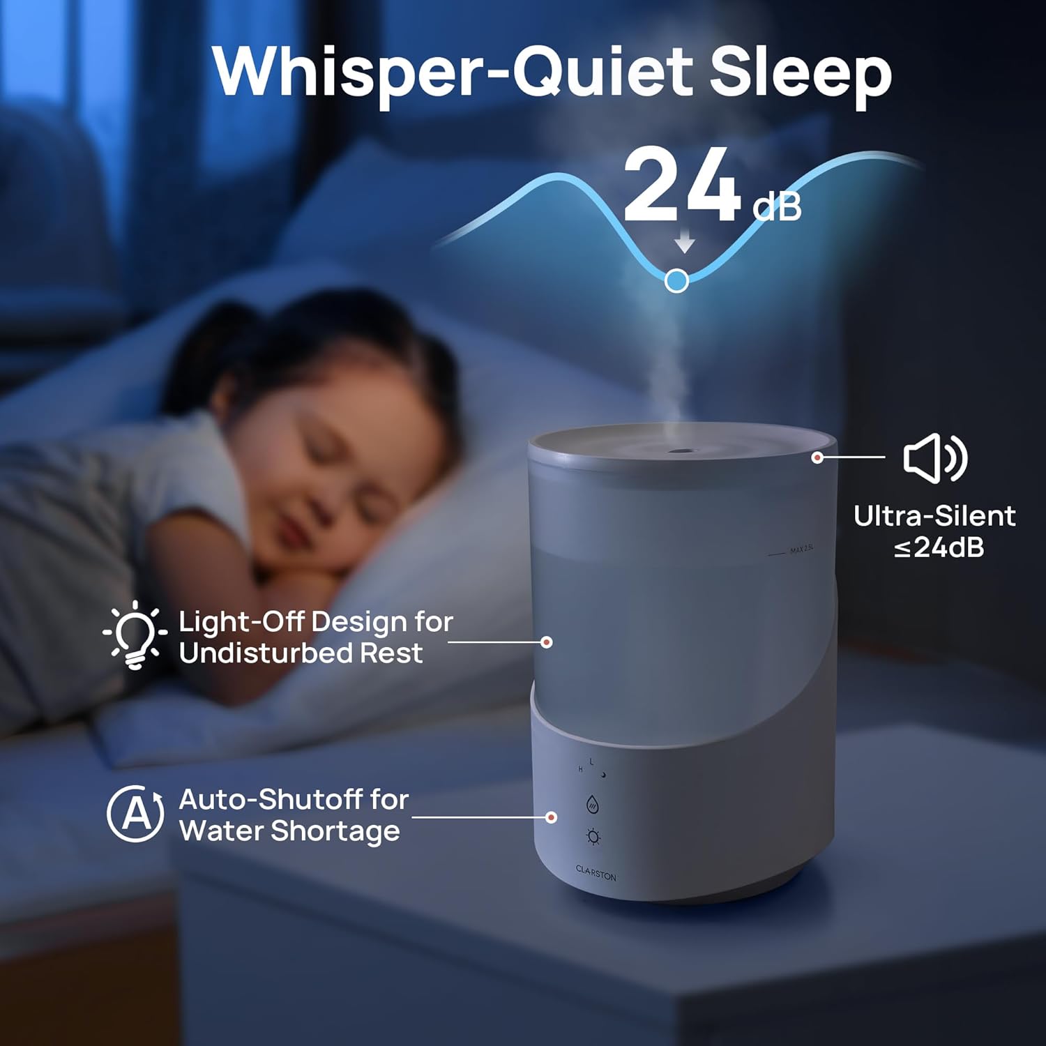 Thumbnail 5 de Clarston Humidifier for Bedroom 2.5L
