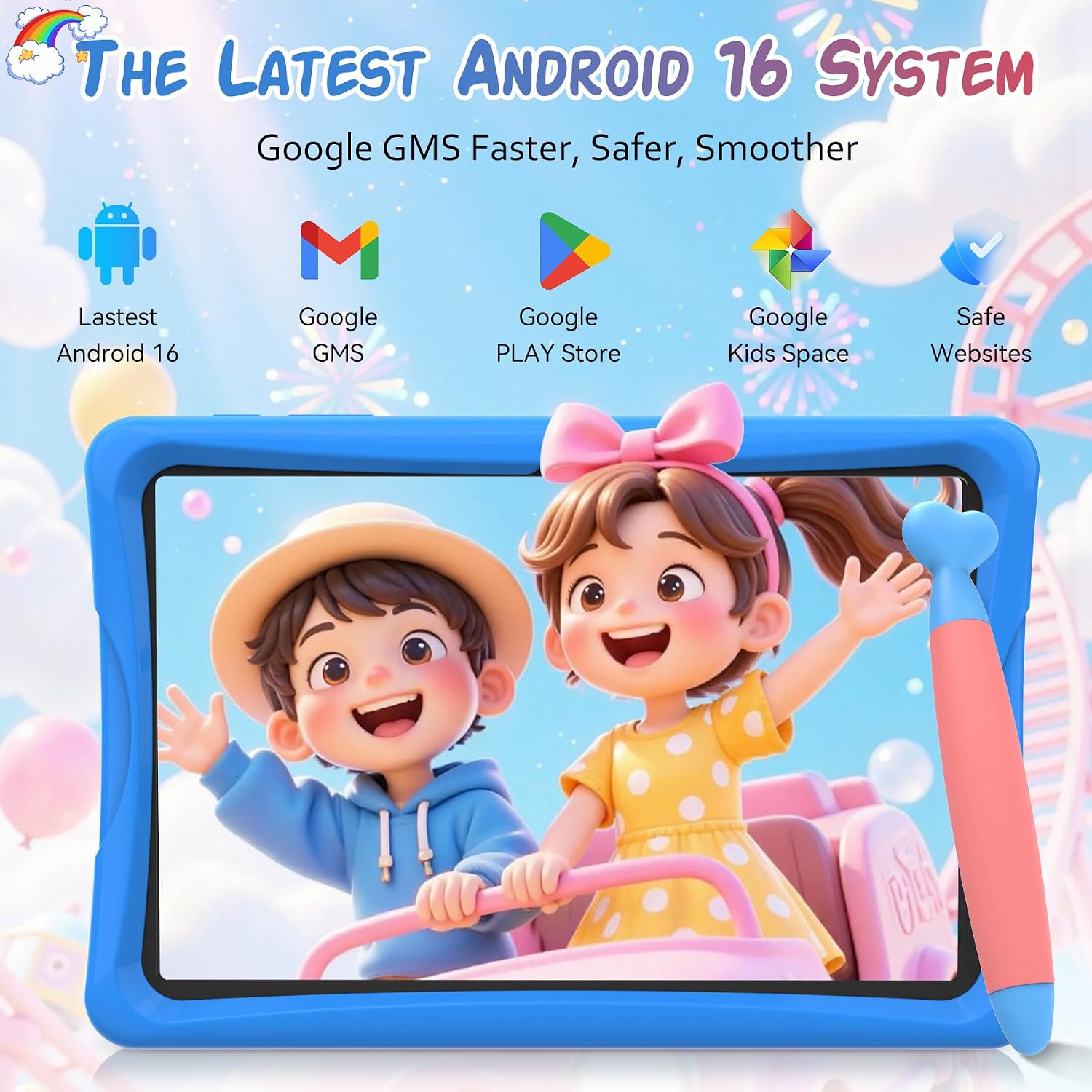 Thumbnail 1 de 2026 Upgraded 10-inch Kids Tablet with Android 15, Parental Controls, and 2TB Expandable Storage
