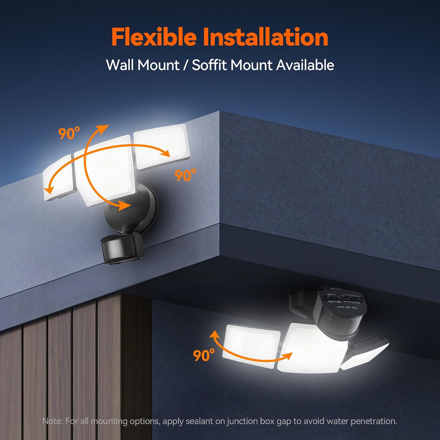 Detalle 2 de ShineSeed FLA1110101 85W LED Motion Sensor Floodlight, 10,000 lm