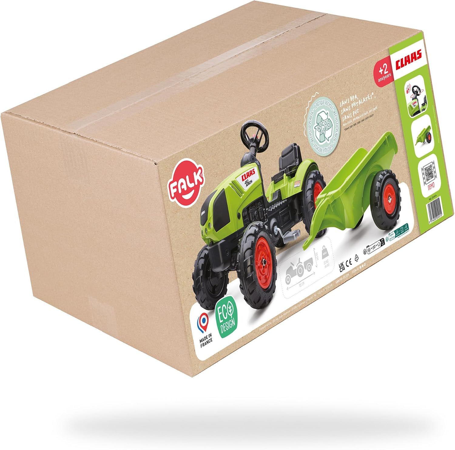 Thumbnail 6 de Falk 2040A Claas Pedal Tractor with Trailer, Steering Wheel and Horn