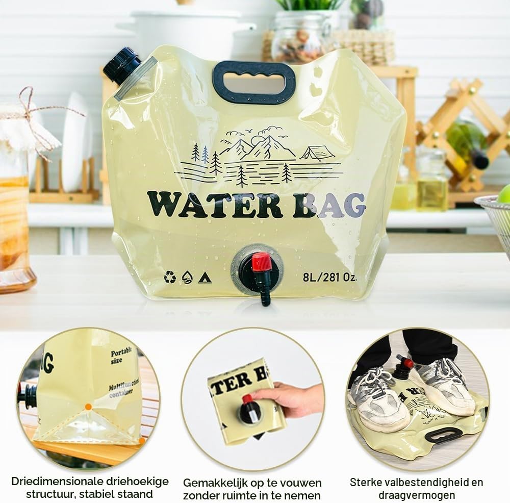 Detalle de mizikuu opvouwbare watercontainers, set van 4, 8 liter, BPA-vrij