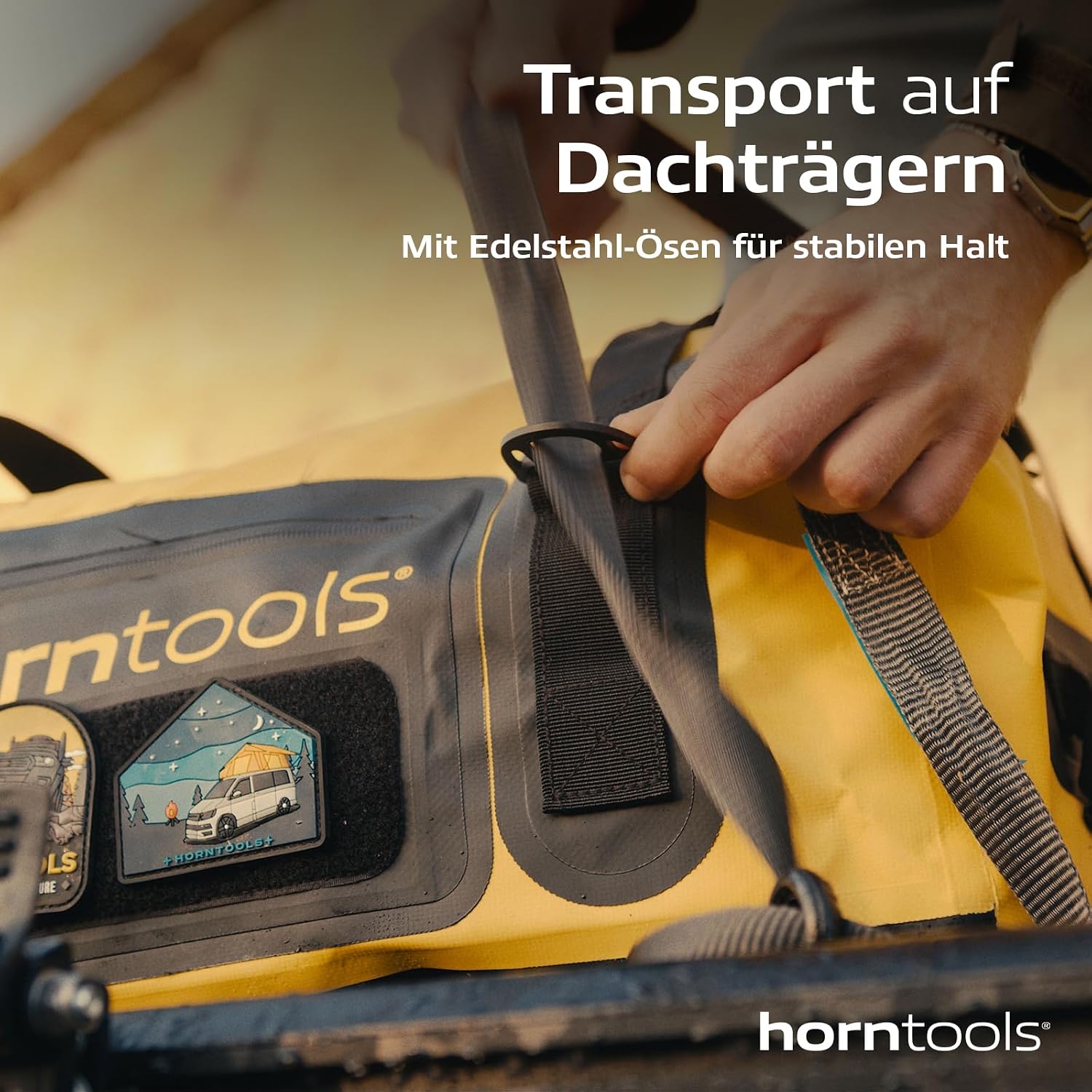 Thumbnail 4 de horntools Expedition Tasche 90 l – 100% wasserdicht, abnehmbare Tragegurte, gelb