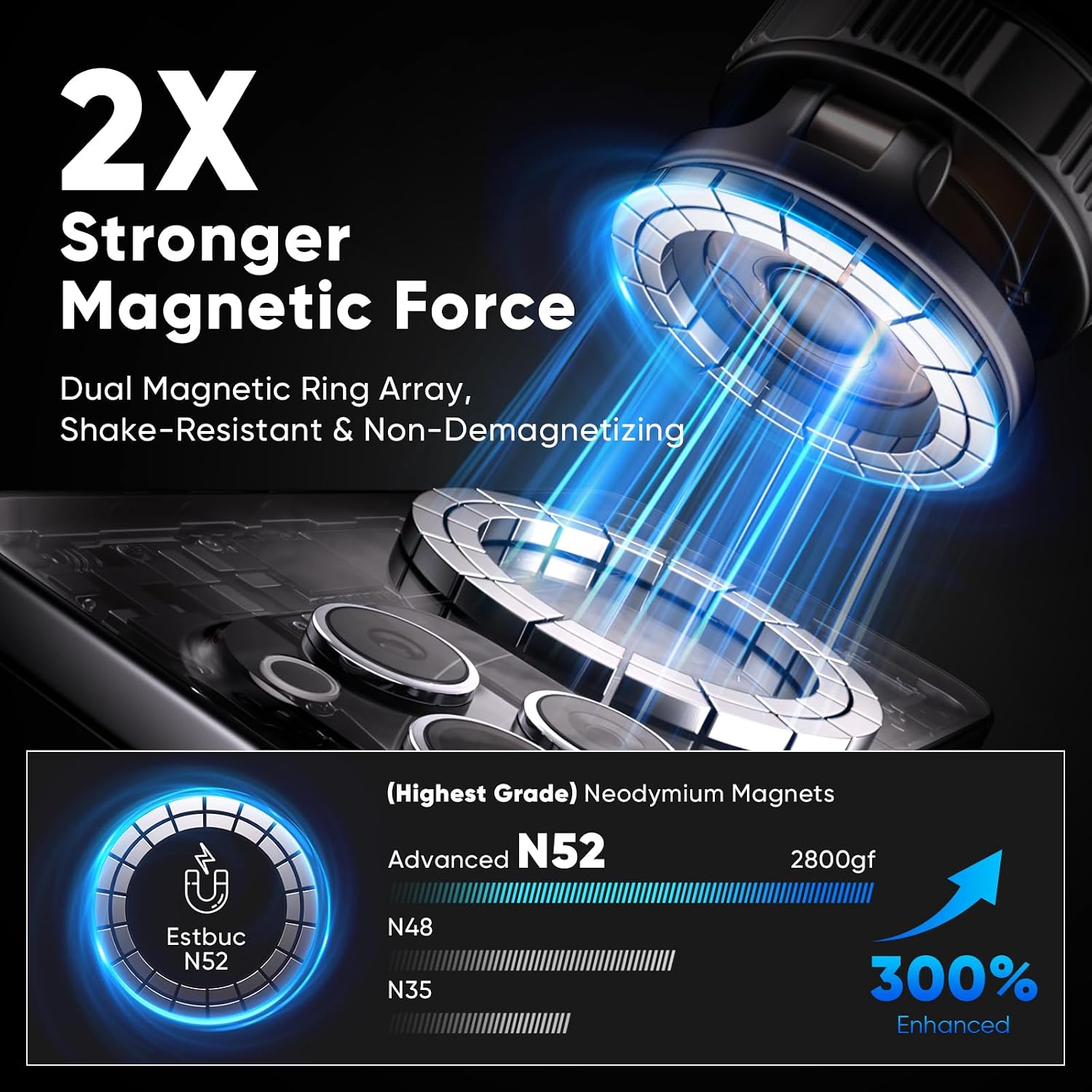 Detalle 2 de Vacuum Magnetic Phone Holder 2800gf suction