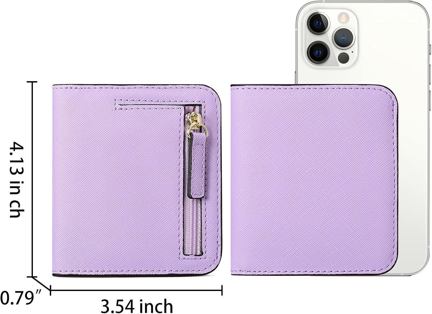 Thumbnail 4 de GAEKEAO Women's RFID Blocking Leather Compact Bi-fold Wallet with Zipper Coin Pocket