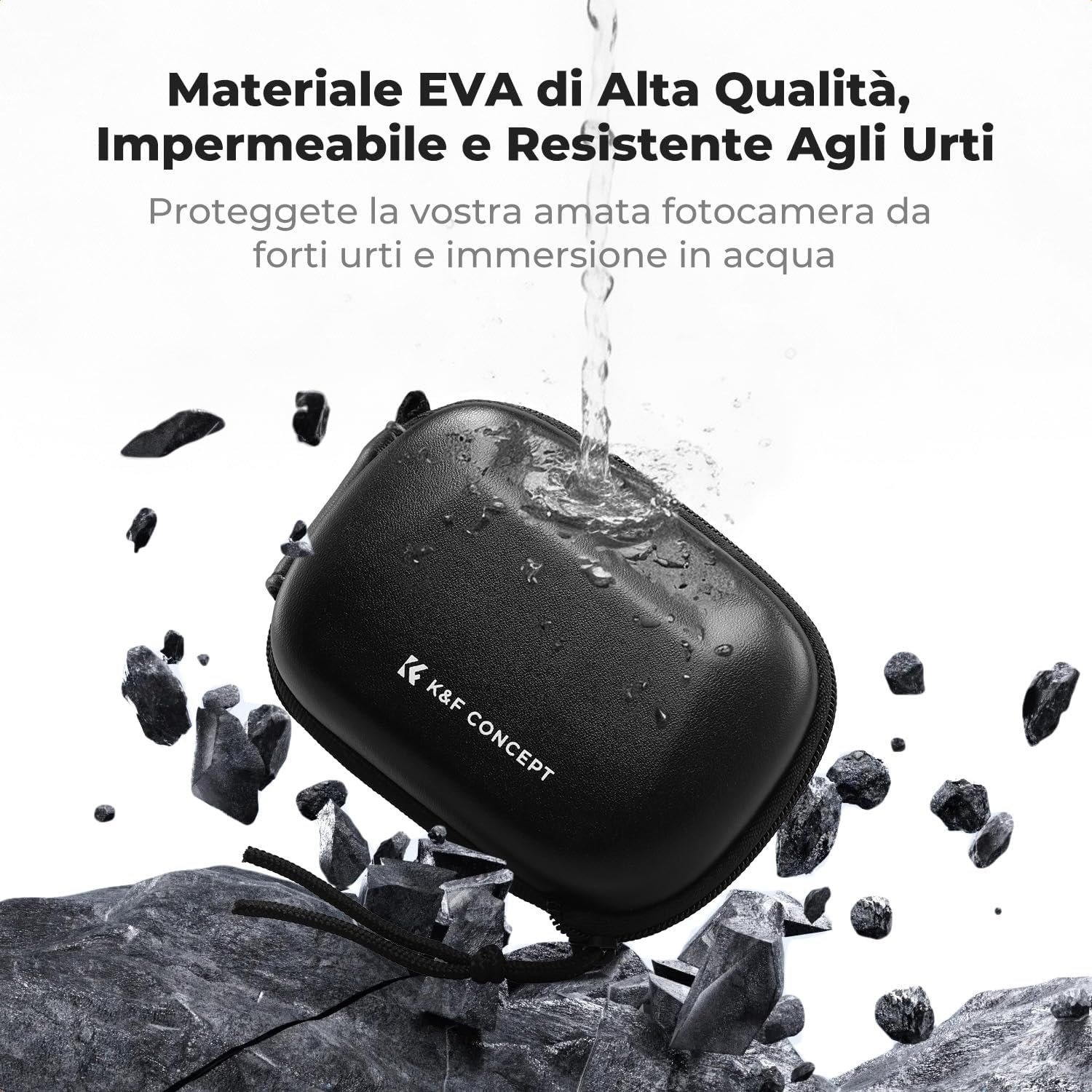 Thumbnail 2 de Custodia semiaperta K&F CONCEPT per action cam — protezione EVA, spazio accessori e tracolla rimovibile