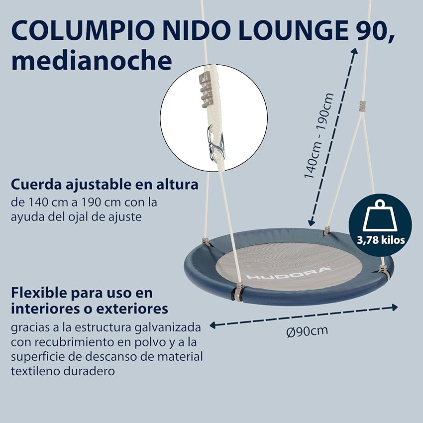 Detalle 2 de HUDORA Columpio Nido Lounge 150 kg 🚪