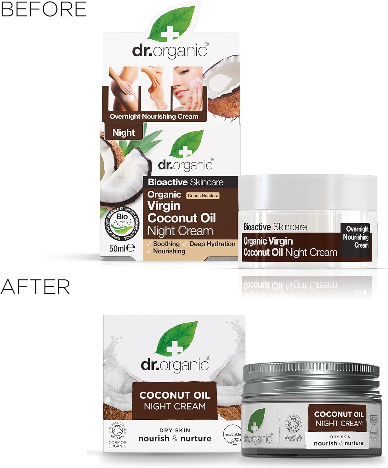 Thumbnail 9 de Dr. Organic Crema Noche Coco Orgánico 50 ml 🌙