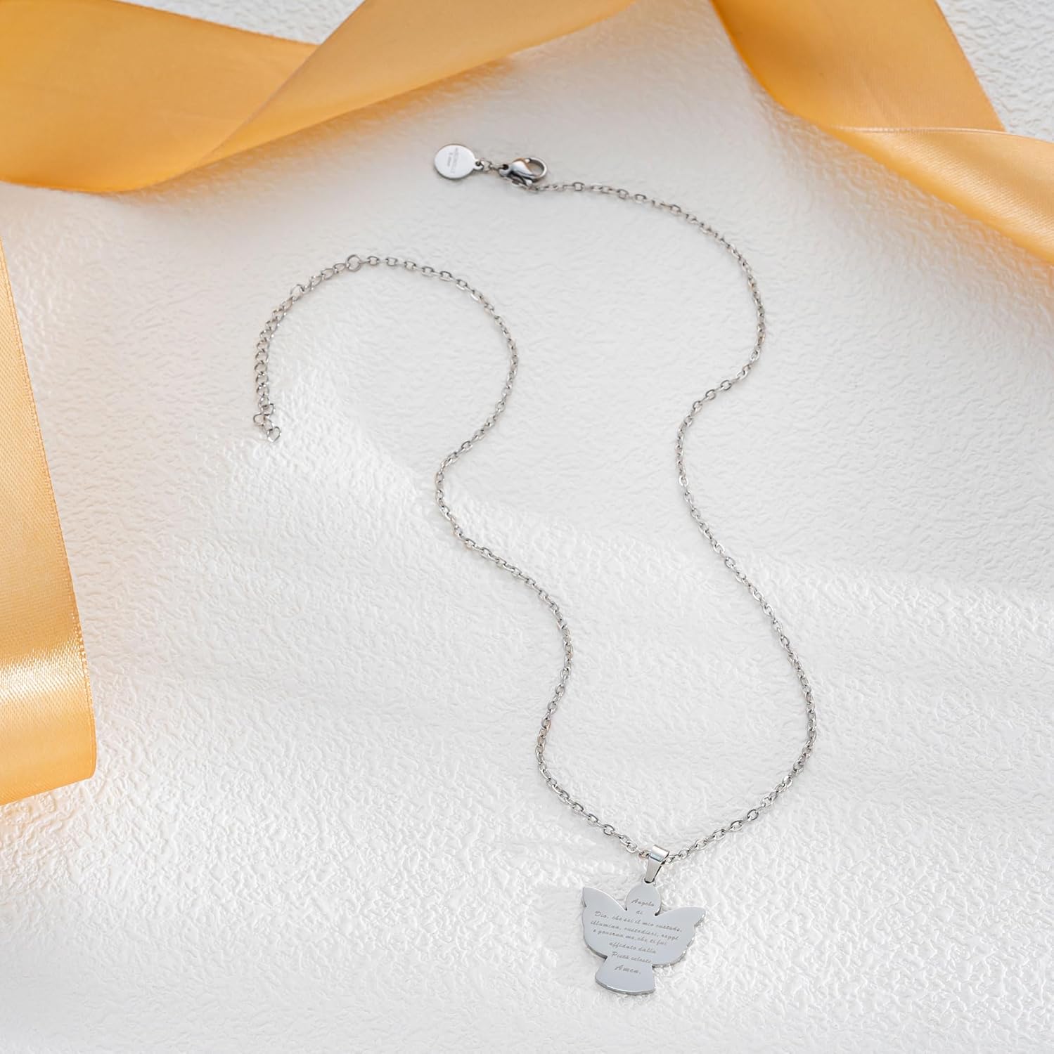 Thumbnail 4 de Collana Angelo Custode Donna/Bambina in Acciaio Inossidabile con Preghiera – Confezione Regalo inSCINTILLE