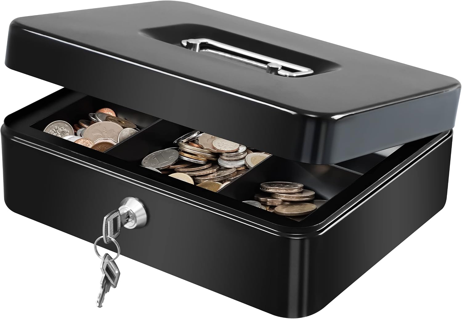 Detalle de KYODOLED GT-CBK-L-BLACK Cash Box with Removable Tray and Key Lock