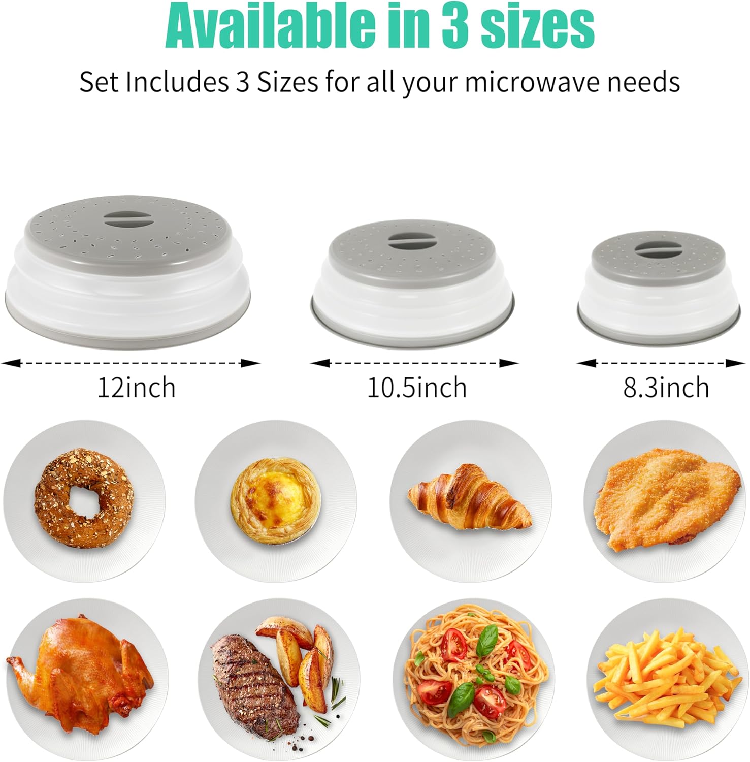 Thumbnail 1 de RUNZI 3 Pack microwave food covers set