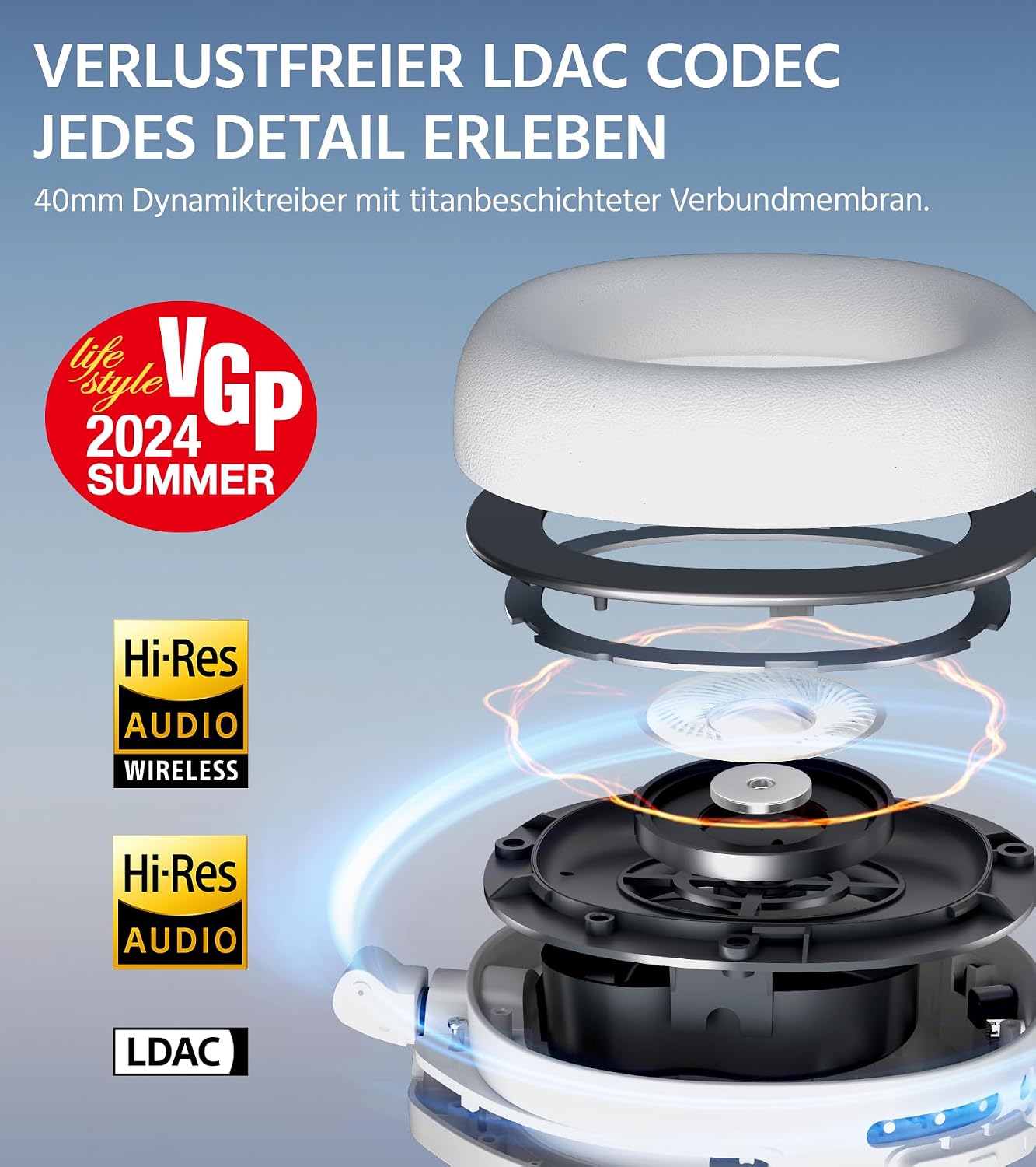 Thumbnail 1 de Edifier W830NB Over Ear Kopfhörer 94 Std.