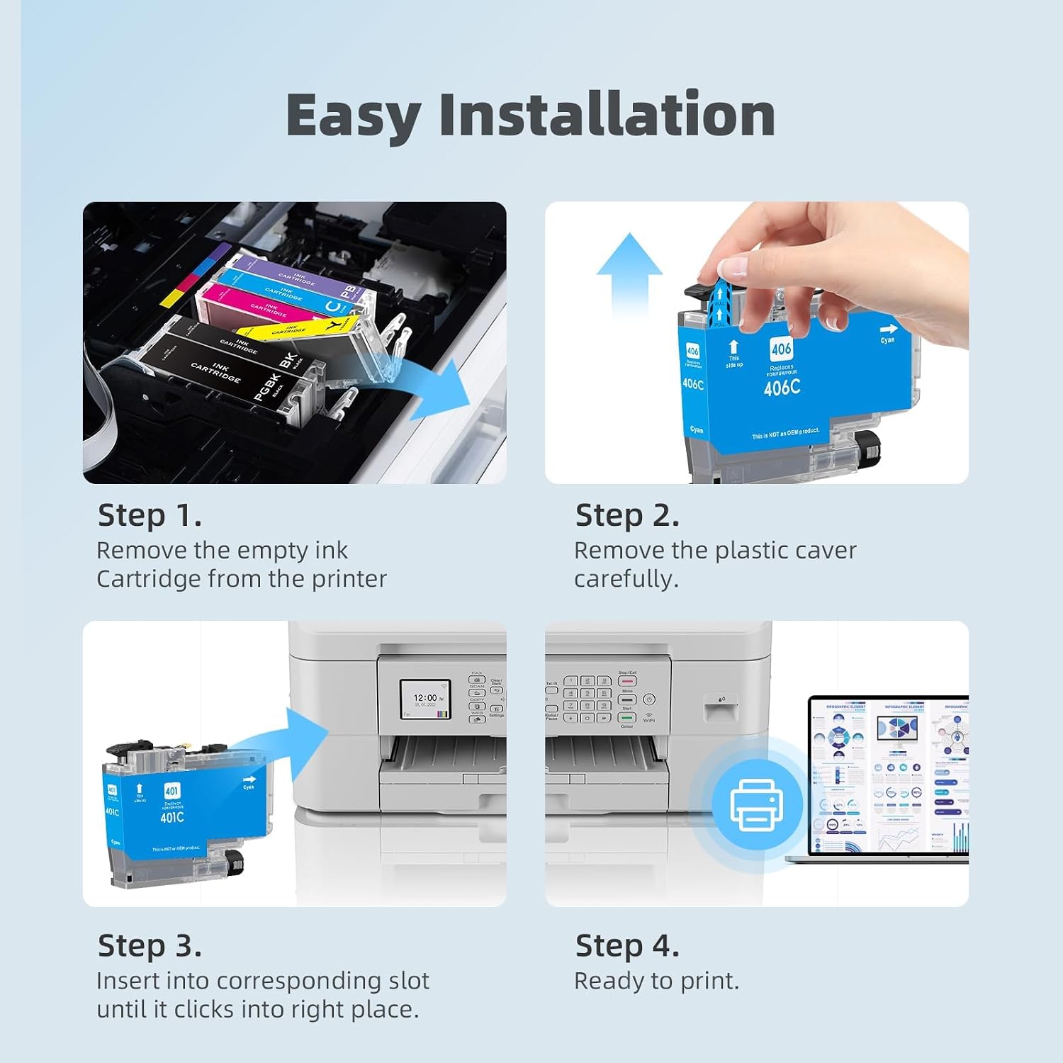 Detalle de LC406 Ink Cartridges, 4-Pack