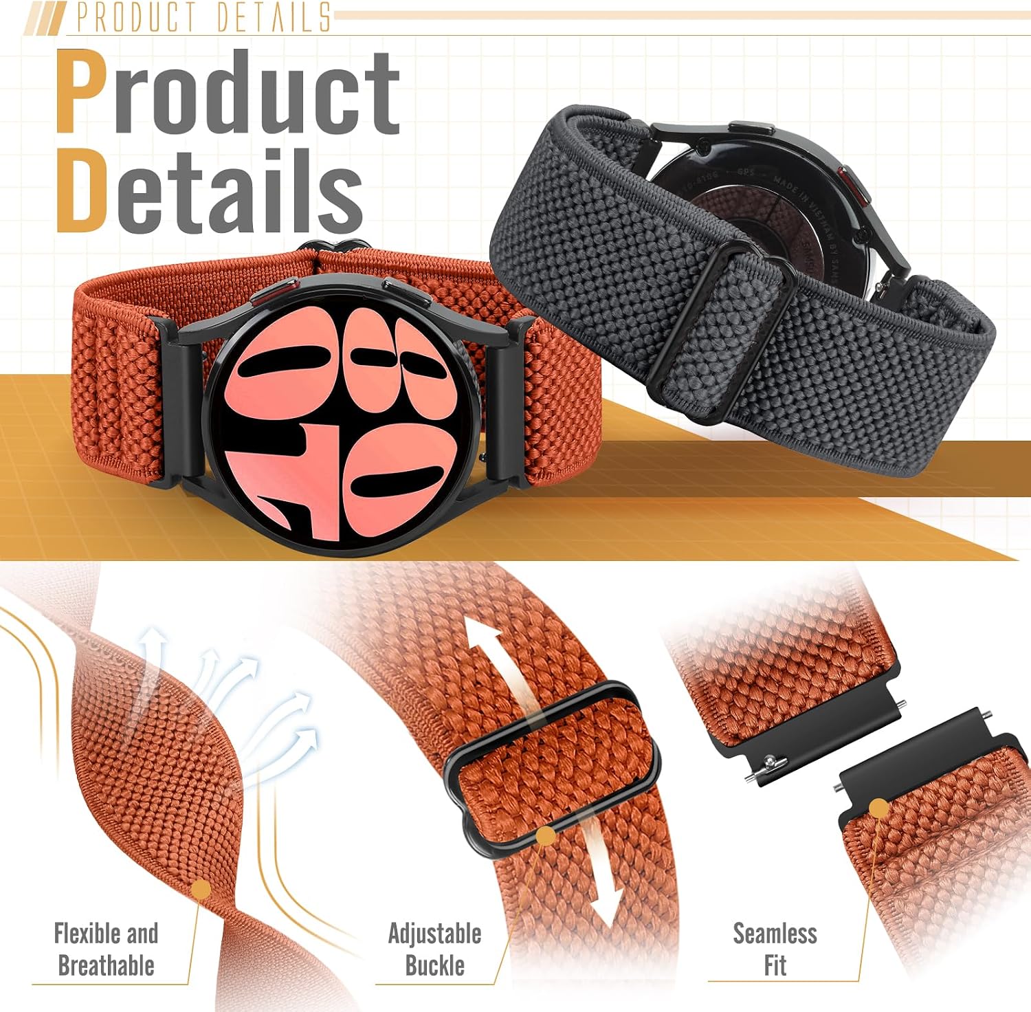 Detalle 1 de Yunshare quick release watch strap 3 pack