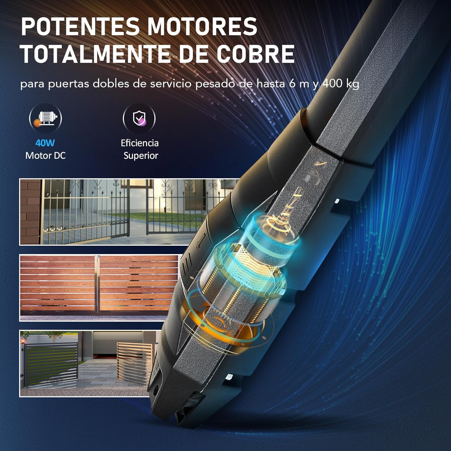 Detalle 2 de CO-Z 400KG motor puerta batiente