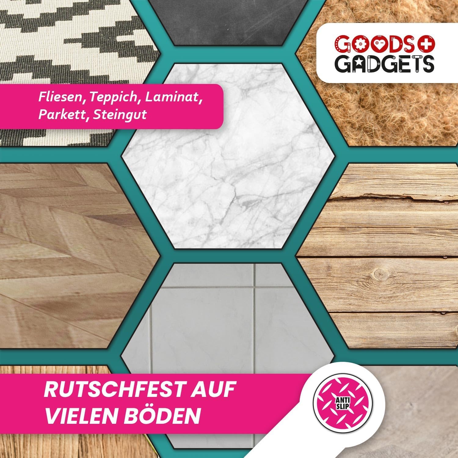 Detalle de GOODS+GADGETS® dörrstopp i rostfritt stål, 1,2 kg, med gummi