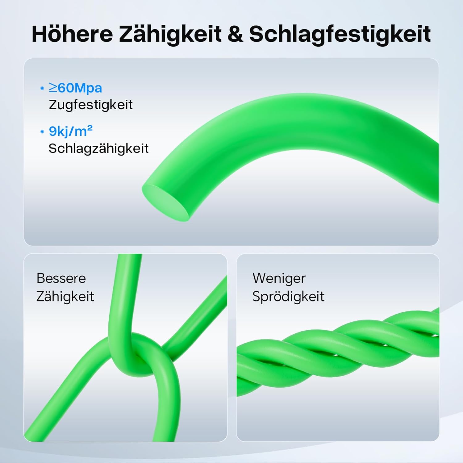 Thumbnail 5 de Deeplee DEEPLEE PLA+ Filament 1,75 mm (PLA Plus) – Schwarz/Weiß/Rot, 3 kg, Toleranz ±0,02 mm