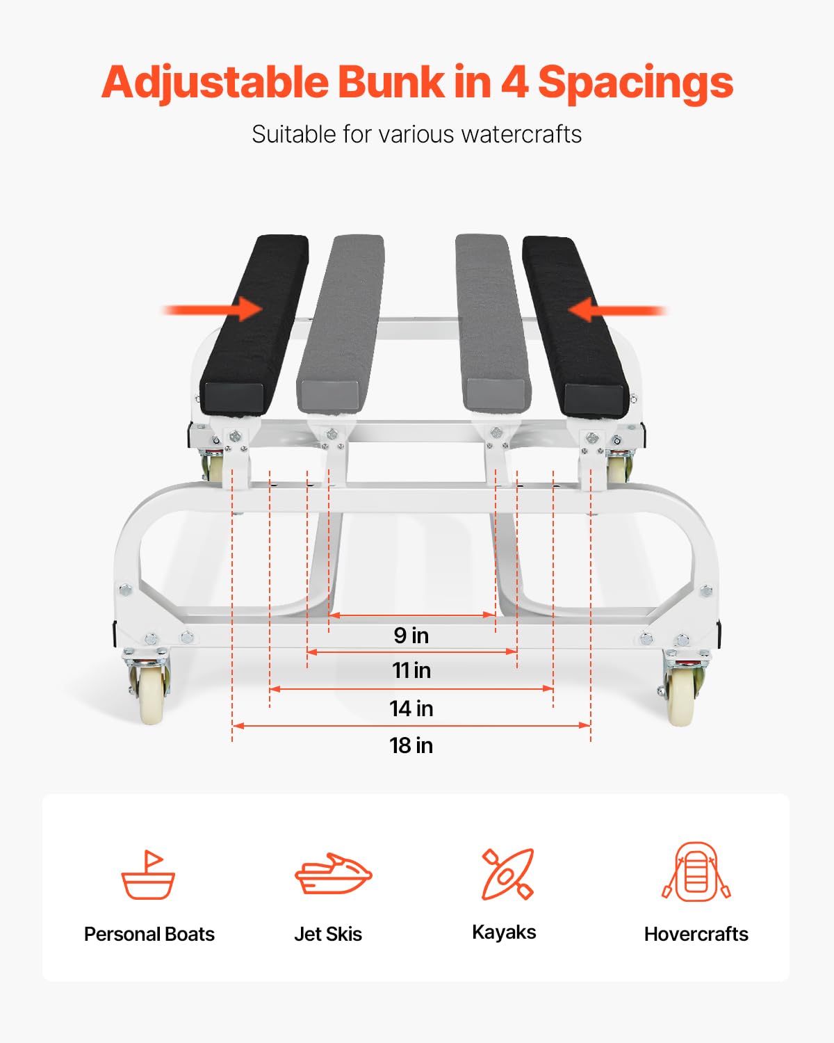 Thumbnail 3 de VEVOR Carrello per Moto d'Acqua Watercraft PWC: capacità elevata e trasporto stabile