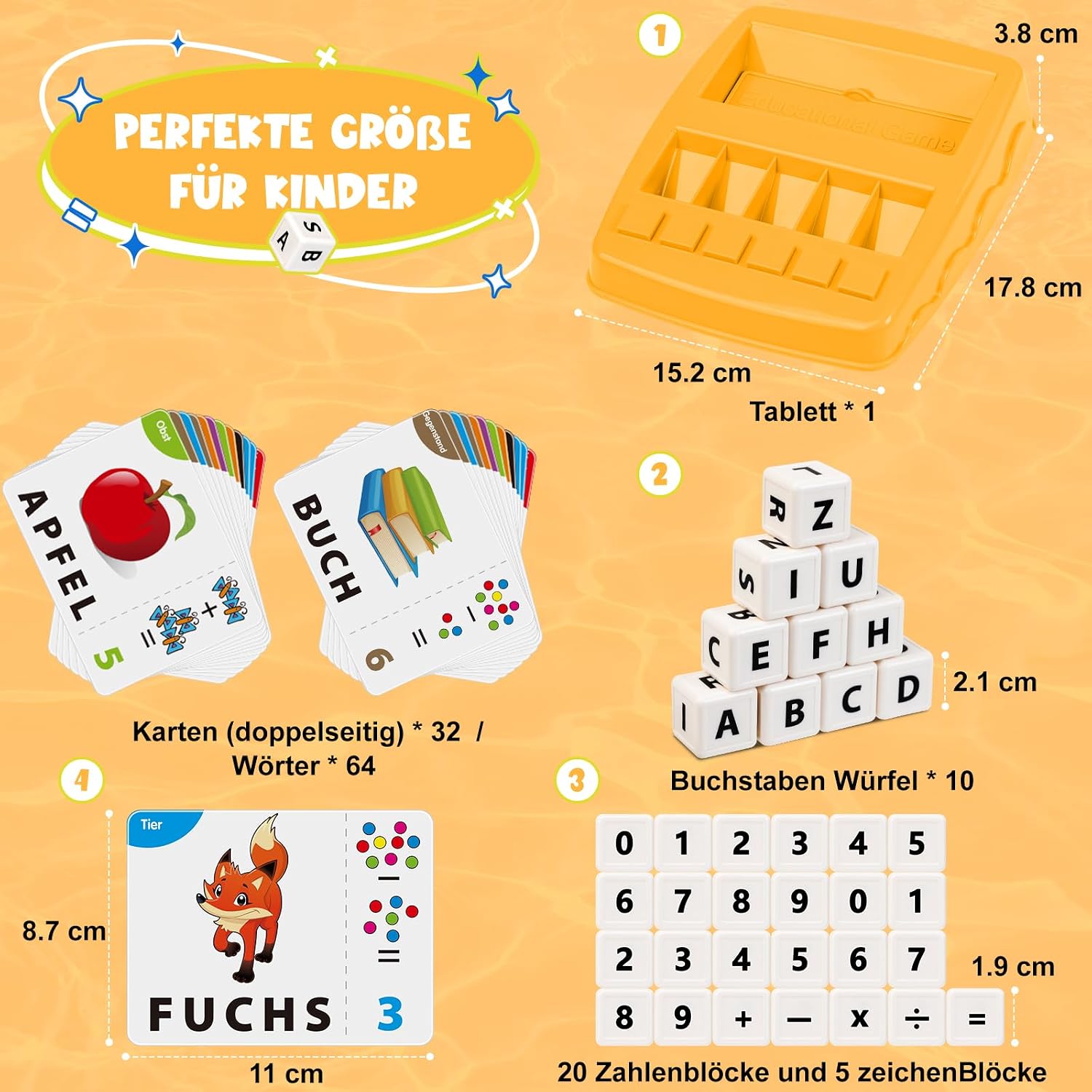 Detalle 2 de Joozmui Buchstaben Lernen Lernspiele ab 3–8 Jahren 📘