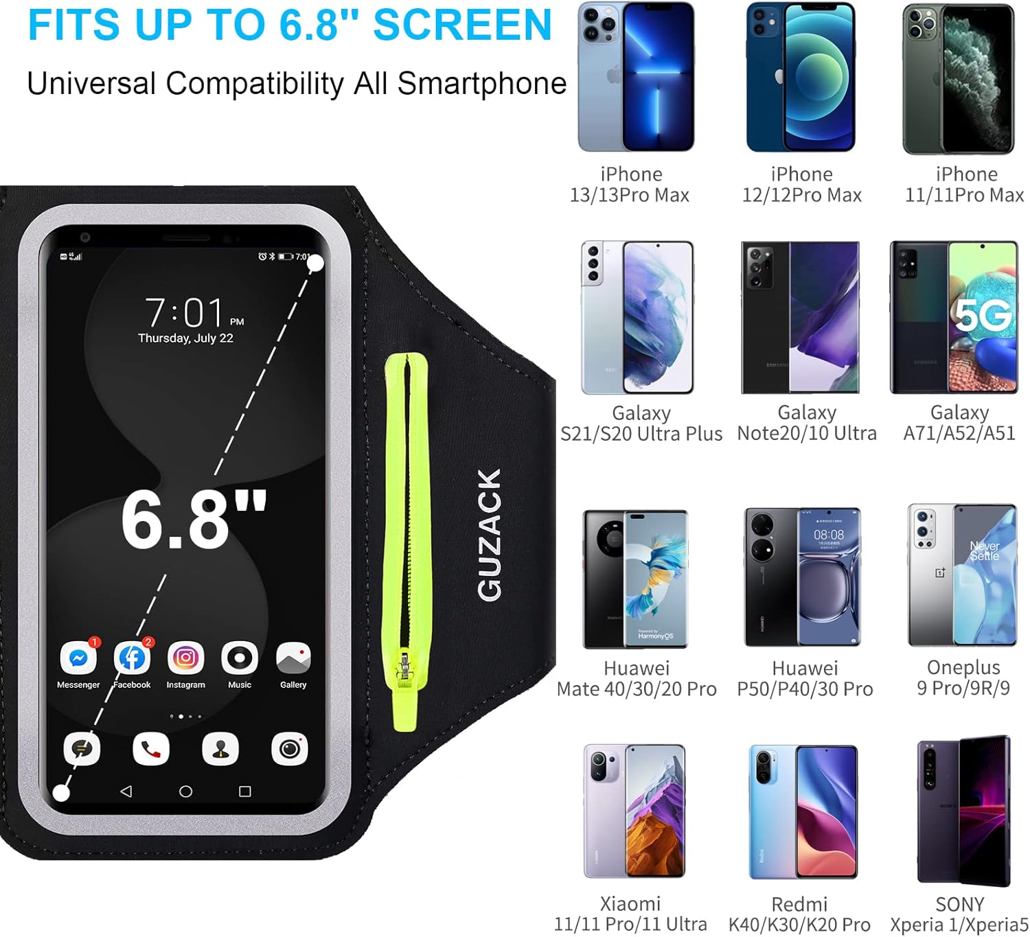 Detalle de GUZACK Running Armband for 6.9-Inch Phones