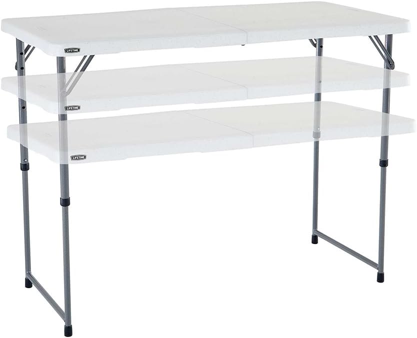 Detalle de Table Pliante Lifetime Blanc Granite 121,9 x 60,9 x 91,4 cm