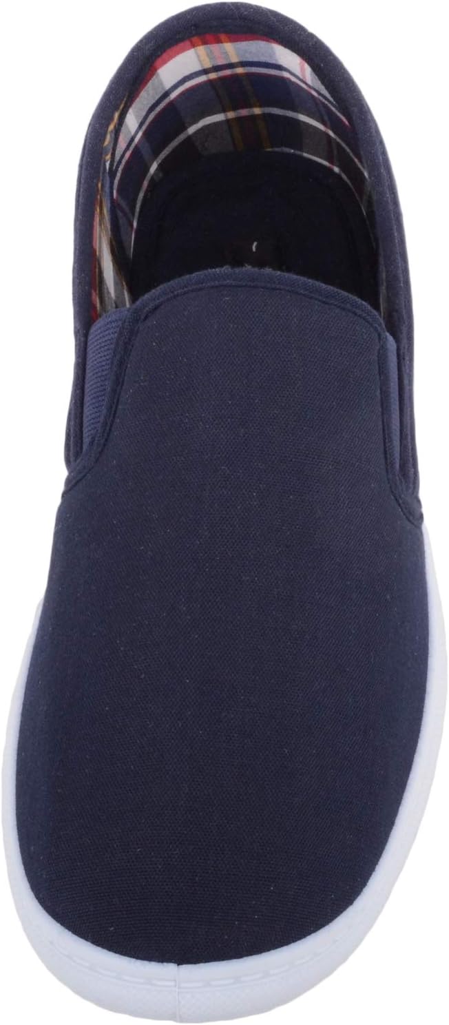 Thumbnail 1 de Absolute Footwear Mens Casual Slip On Canvas Pumps Trainers with Stripe Design and Twin Gusset