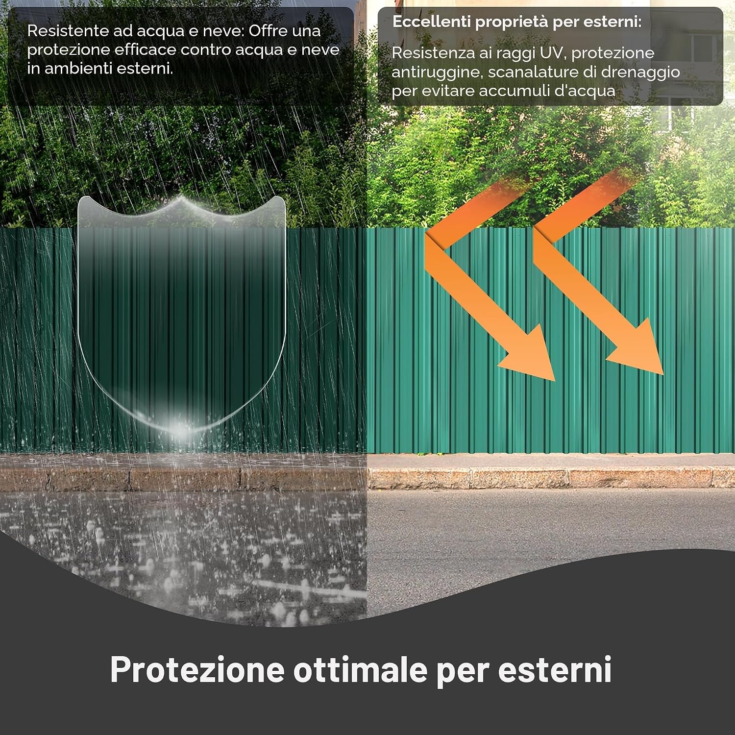 Thumbnail 3 de ACXIN 12 fogli profilati trapezoidali 129,5 x 45 cm (7 m²) – tettoia in acciaio zincato, verde, con viti e guanti
