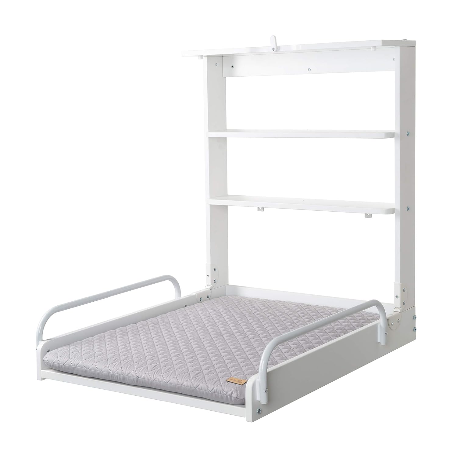 roba Wandwickeltisch + Wickelauflage roba Style grau – Klappbarer Wickeltisch für die Wand, 99×55×82,5 cm