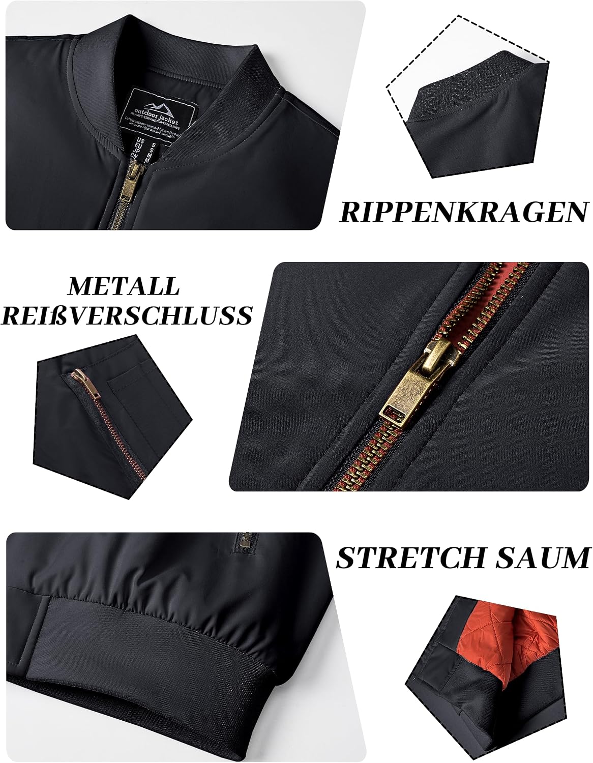 Thumbnail 4 de KEFITEVD Herrenjacke Bomberjacke warm